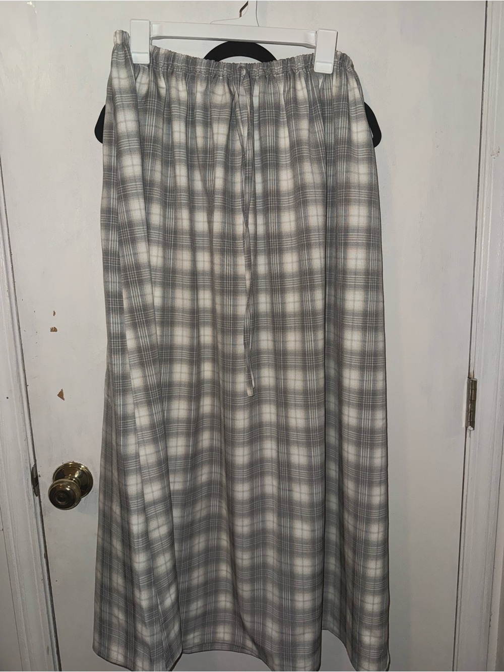 Sweet Escape Maxi Skirt in Smoke Plaid